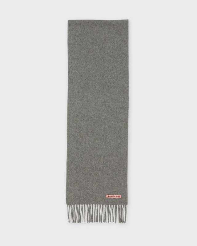 Acne Studios Fringe Wool Scarf Grå/brun ONESIZE