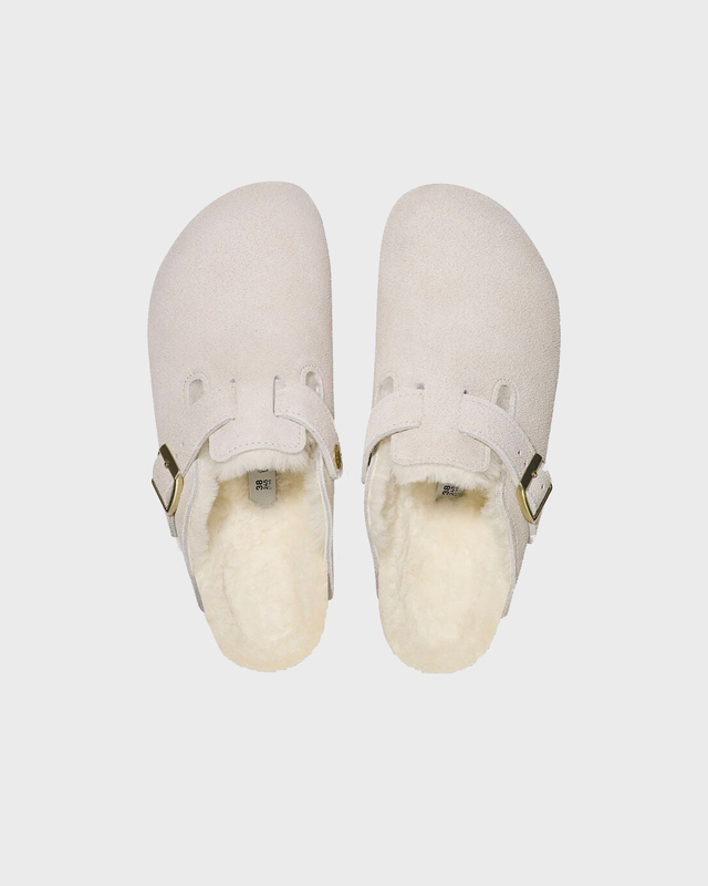 Birkenstock Tofflor Boston Shearling Leve Antique   Vit EUR 40