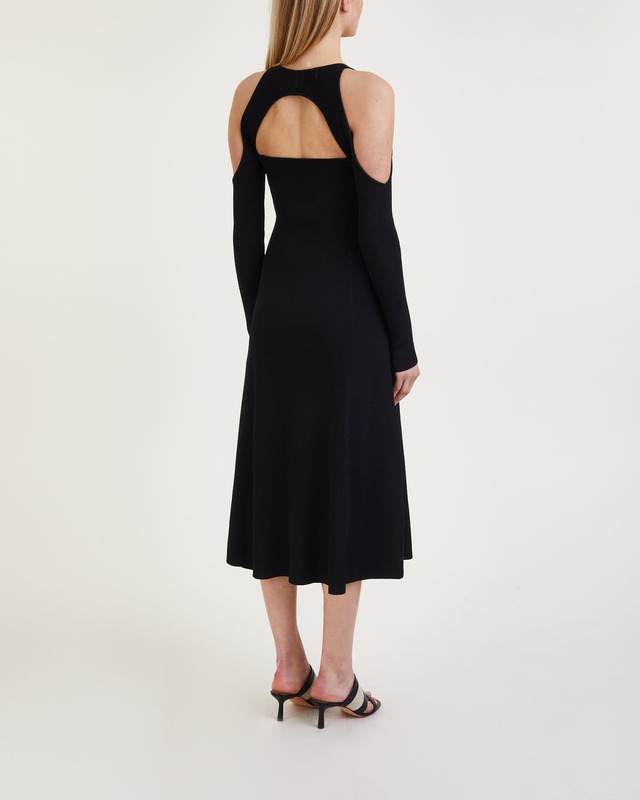 Ganni Klänning Melange Open Back Midi Svart XL