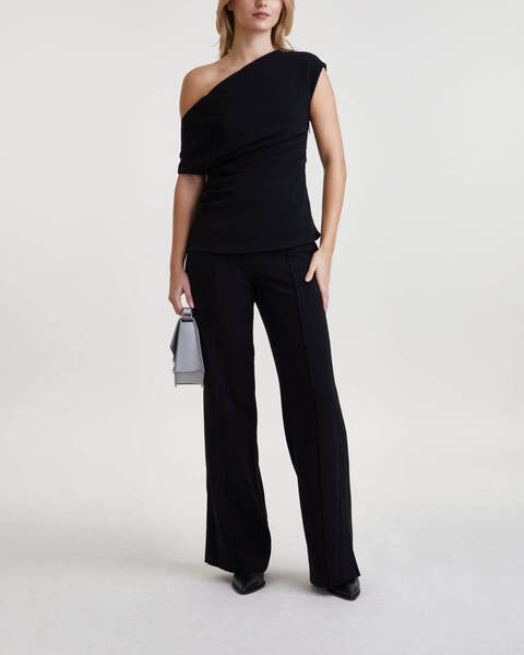 Byxor Weyes In Matte Viscose Crepe Svart 1
