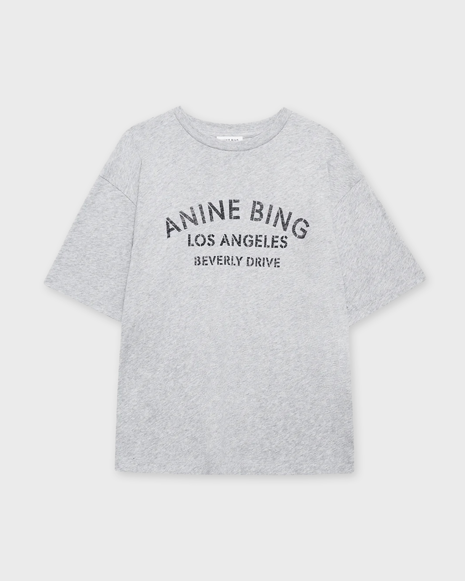 Anine Bing T-shirt Cohen Tee Los Angeles Stencil In Gray