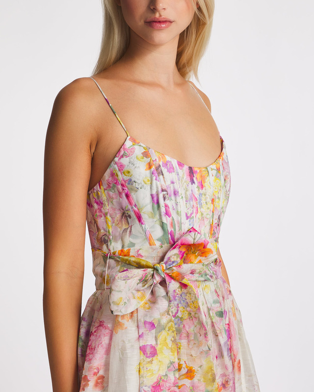 Zimmermann Dress Natura Corset Midi Rosa 1 (S-M)