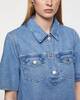 GANNI Klänning  Broderie Anglaise Denim Mini Ljusblå 36