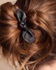 Corinne Leather Bow Small Hair Tie Black ONESIZE