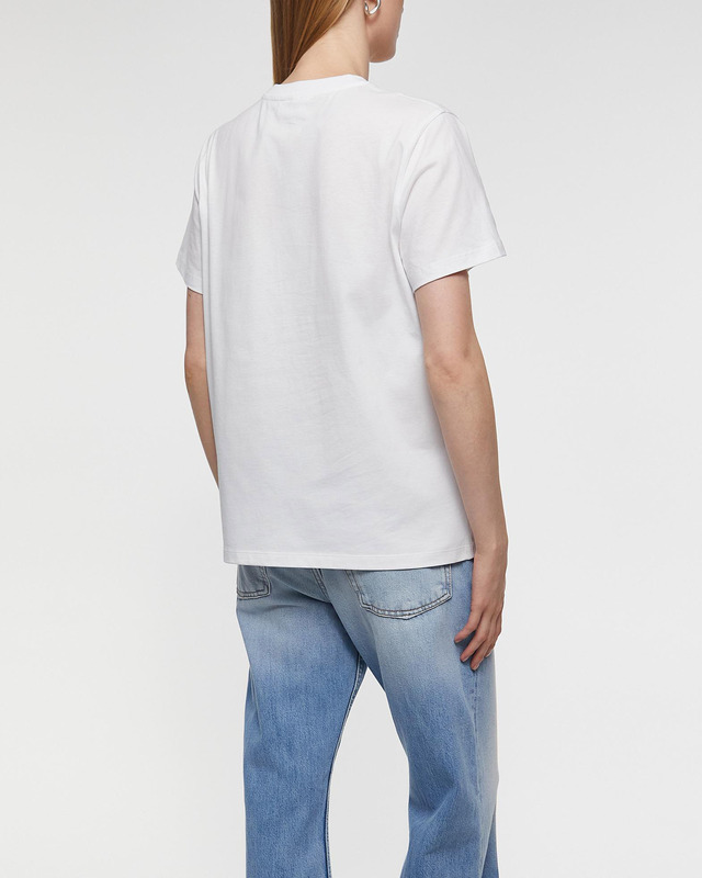 Ganni T-shirt Basic Cotton Jersey Neon Puppy White M