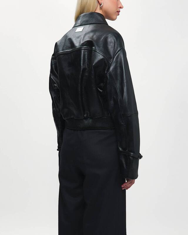 Acne Studios Jacka Relaxed Leather Svart 36