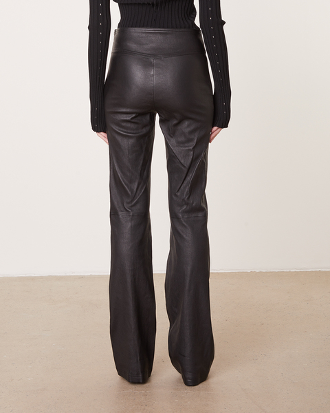 Leather Trousers Bootcut Stretch Black 2