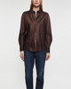 Vince Blus Silk Bias Long-Sleeve Espresso L