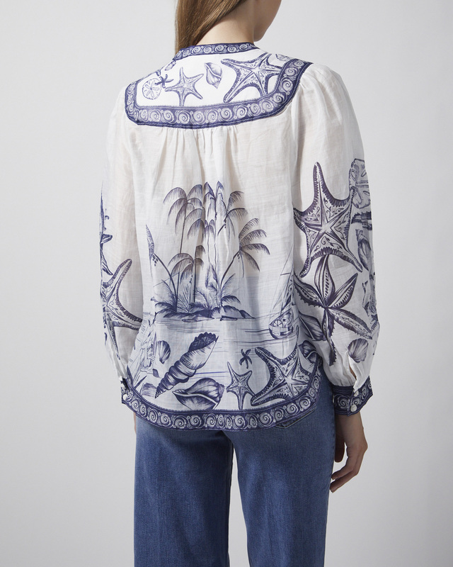 FARM Rio Blus Coast Scarf Long Sleeve Offwhite M