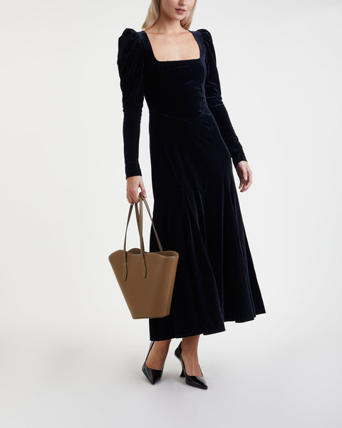 Klänning Velvet Jersey Puff Sleeve  Svart 2