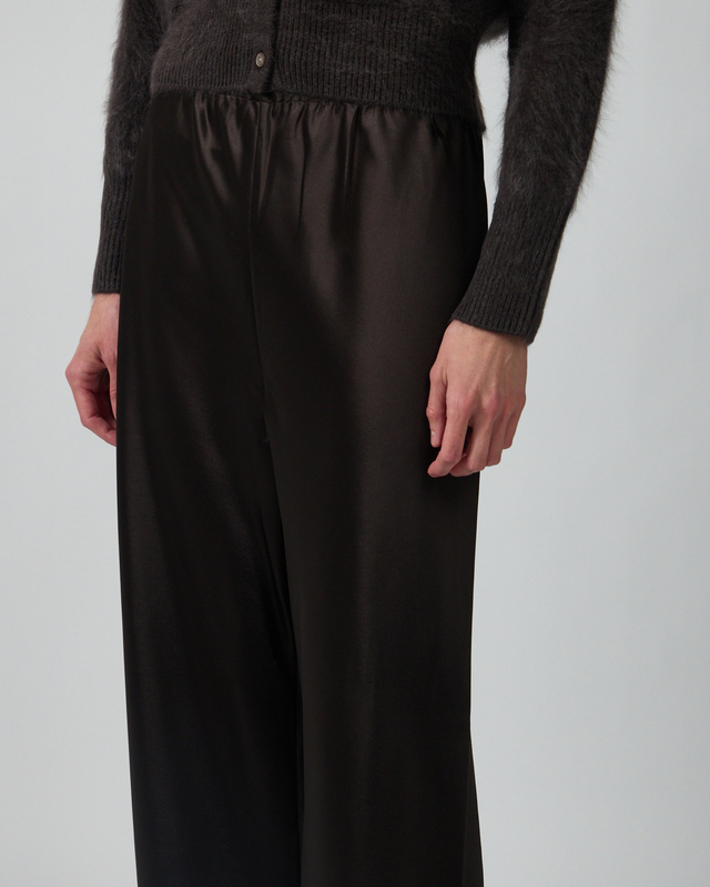 Almada Trousers Bias Satin Pants Chocolate XS