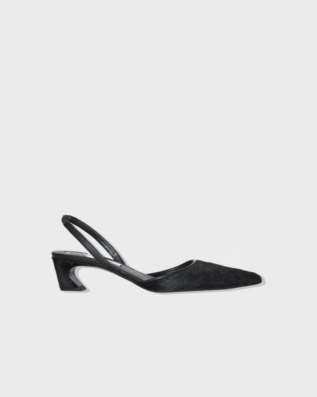 Black Soft Bow Slingback Pumps | GANNI US