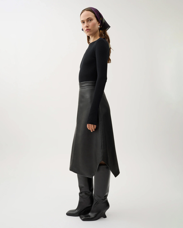 Rodebjer Kjol Amalia Rec Leather Svart M