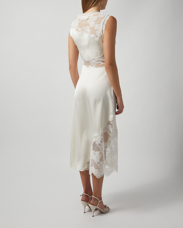 Malina Klänning Desire Lace Trimmed Cut Out Midi Vanilj 38