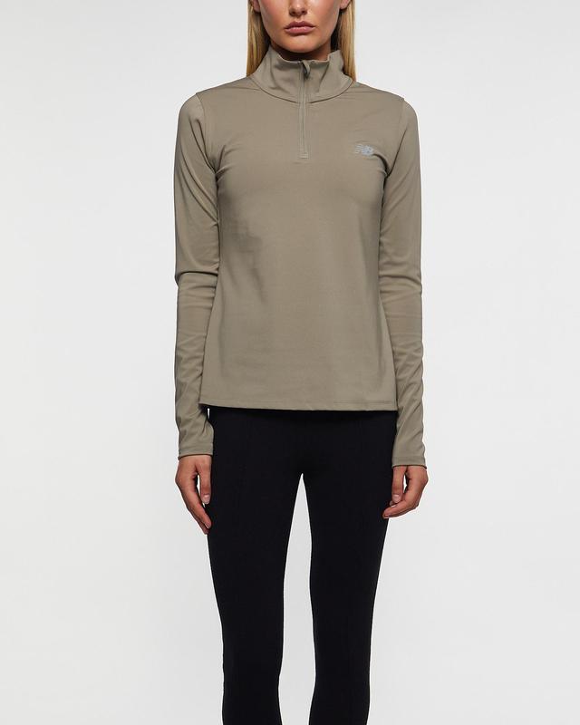 New Balance Top Script Quarter Zip Brun L