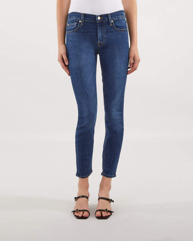 7 For All Mankind Jeans The Ankle Skinny Bair Eco Mörkblå 27