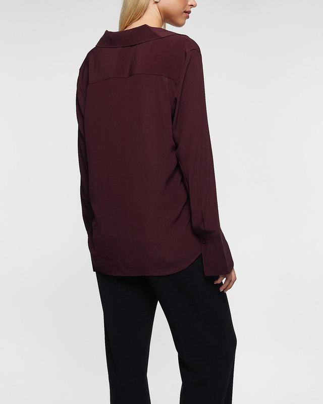 Filippa K Blouse Half Placket Burgundy  38