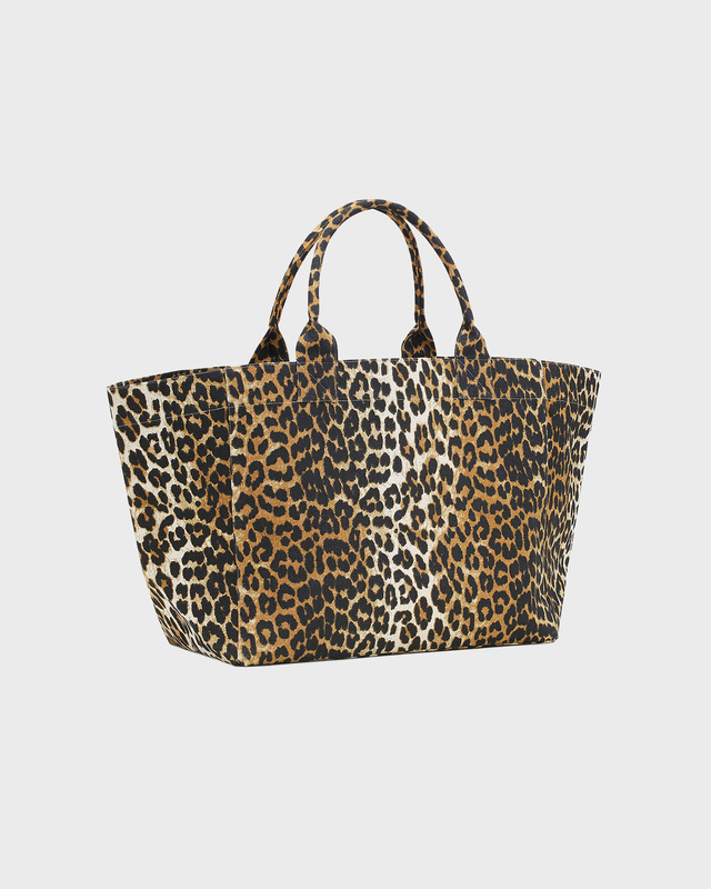 Ganni Tote bag Shopper XXL Pocket Print Leopard ONESIZE