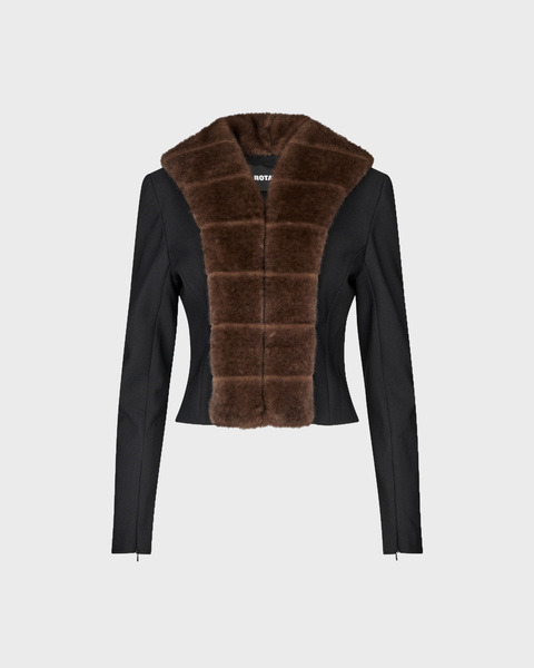 FAUX FUR COLLAR CARDIGAN 1