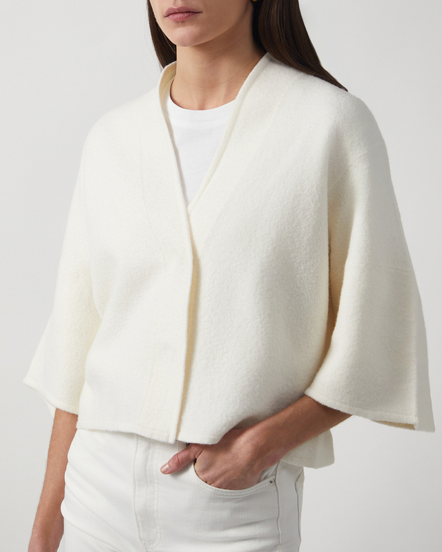 Dagmar Cardigan Short Wool Offwhite M