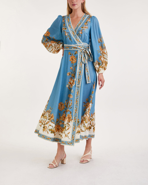 Dress Chintz Wrap Midi Blå 2