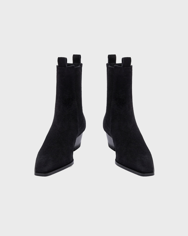 Aeyde Ankelstøvletter Agata Cow Suede Leather Black EUR 38
