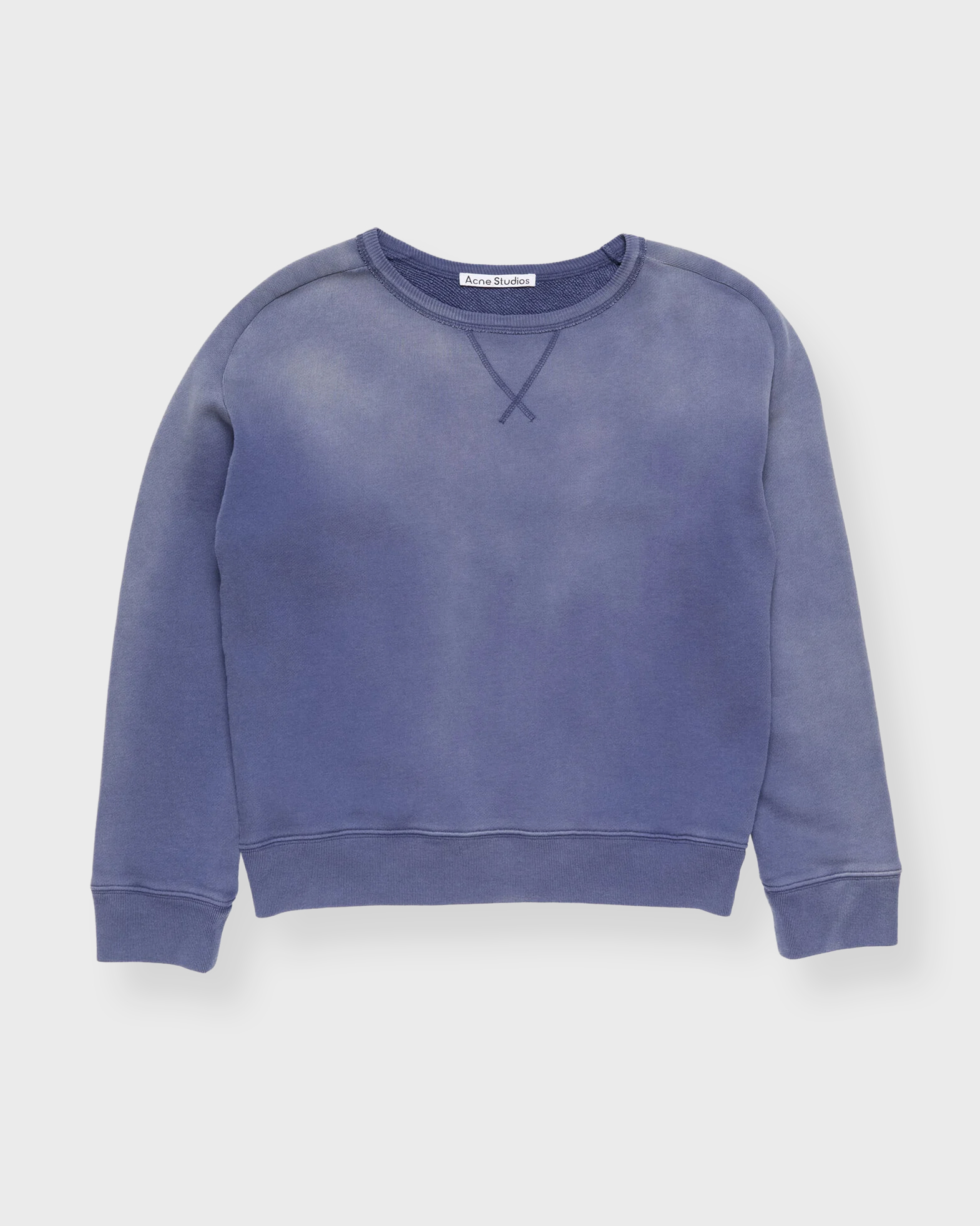 Acne Studios Women's Navy Sweatshirt Washed Logo Xxs/Xs