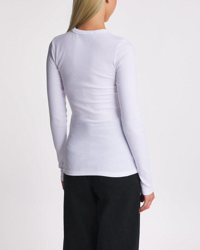 RÓHE Top Ribbed Cotton Crewneck White 36