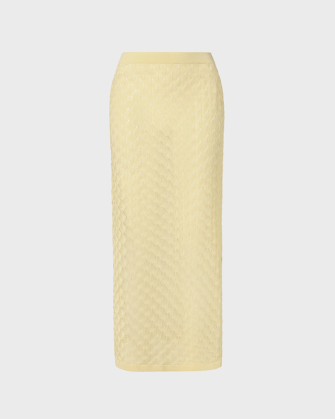 Kjol Fannie Pointelle Knitted Maxi Ljusgul 1