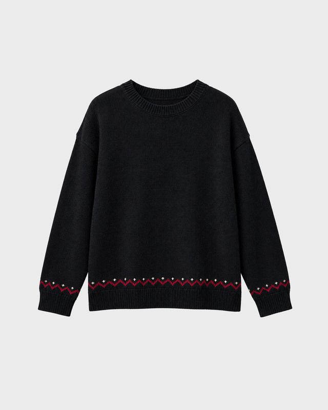Found Striktrøje Crest Black L