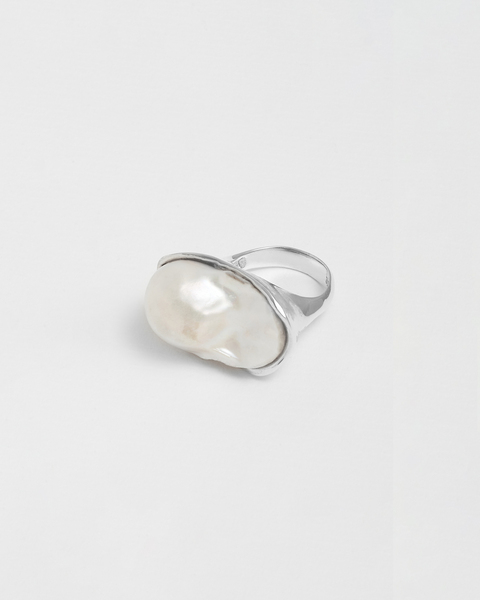 Giant pearl ring size 56 Silver 1