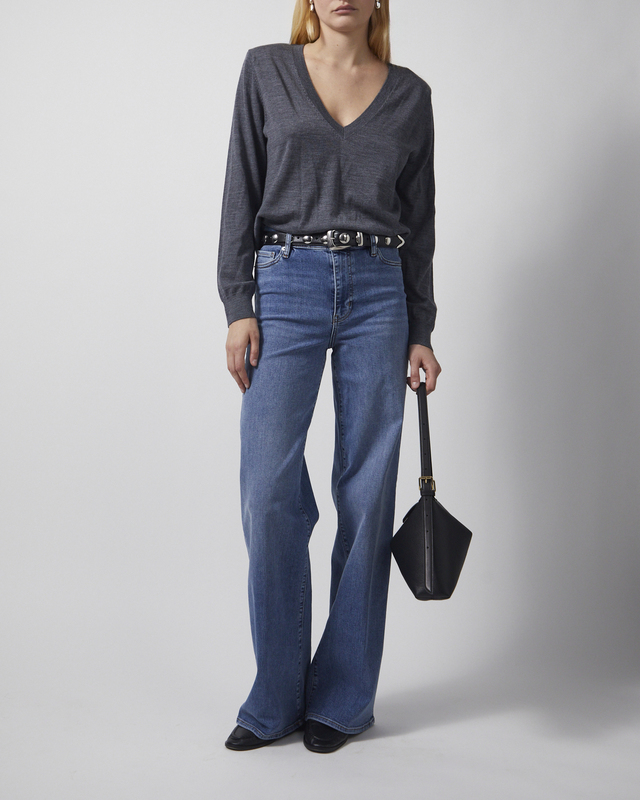 Frame Jeans Le Slim Palazzo Long Gossamer Washed Blue 28