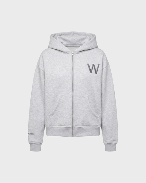 Hoodie Zip Wakakuu Grey Melange 1