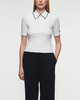 ROTATE Birger Christensen Topp Rib Polo Vit XS