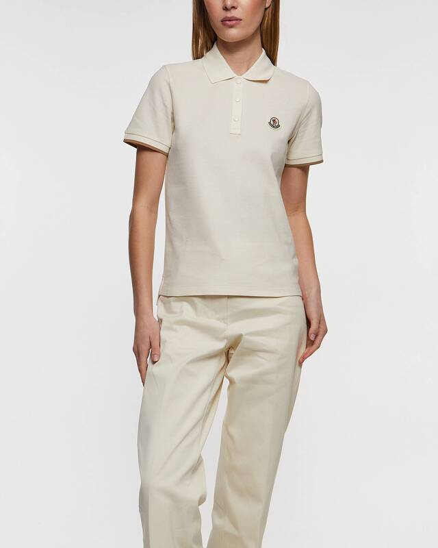 Moncler Topp Polo Collar  Natural M