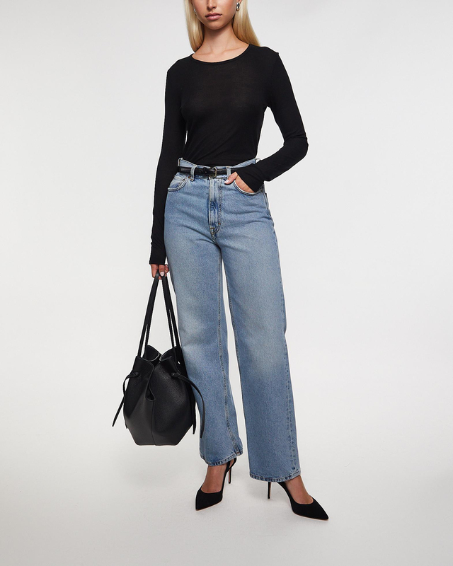 Dagmar Topp Lyocell Long Sleeve Svart M