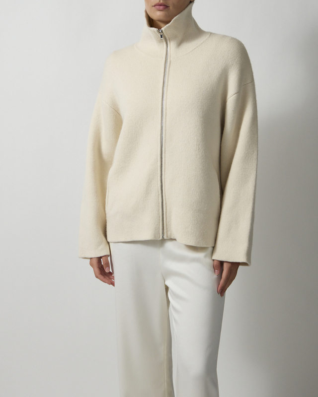 Soft Goat Cardigan Double Knit Hvit L