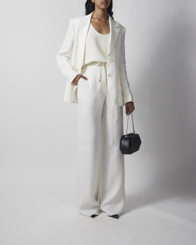 Max Mara Studio Bukser Linen Twill Natural IT 44 (EUR M-L)