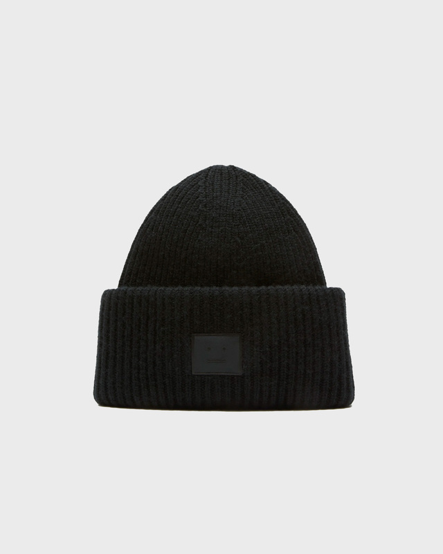 Acne Studios Beanie Large Face Logo  Black ONESIZE