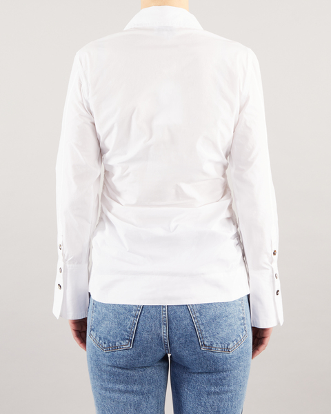 Cotton Poplin Long Collar Shirt White 2