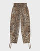 Ganni Printed Satin Pants Leopard 36