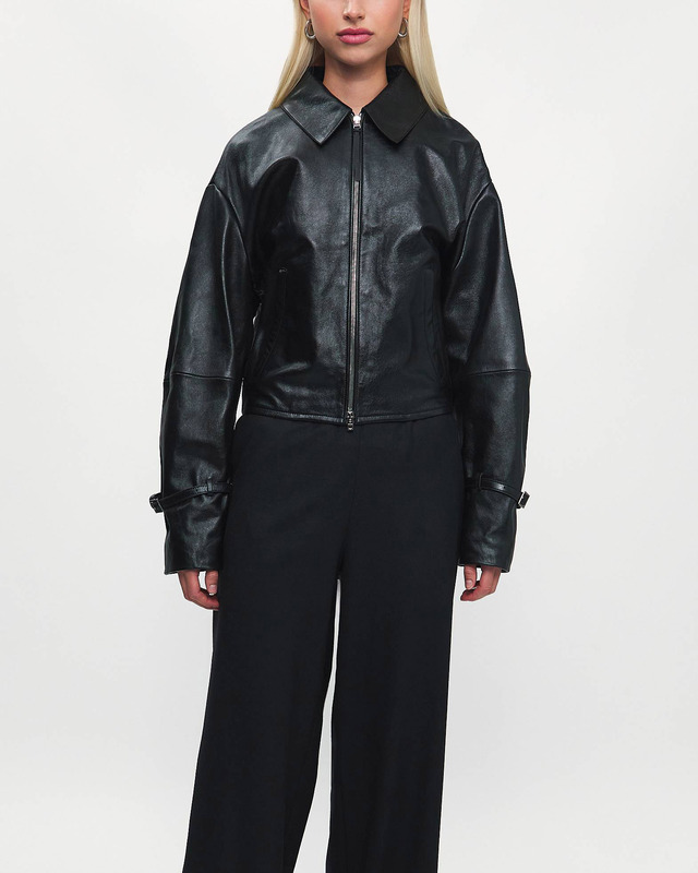 Acne Studios Jacka Relaxed Leather Svart 36