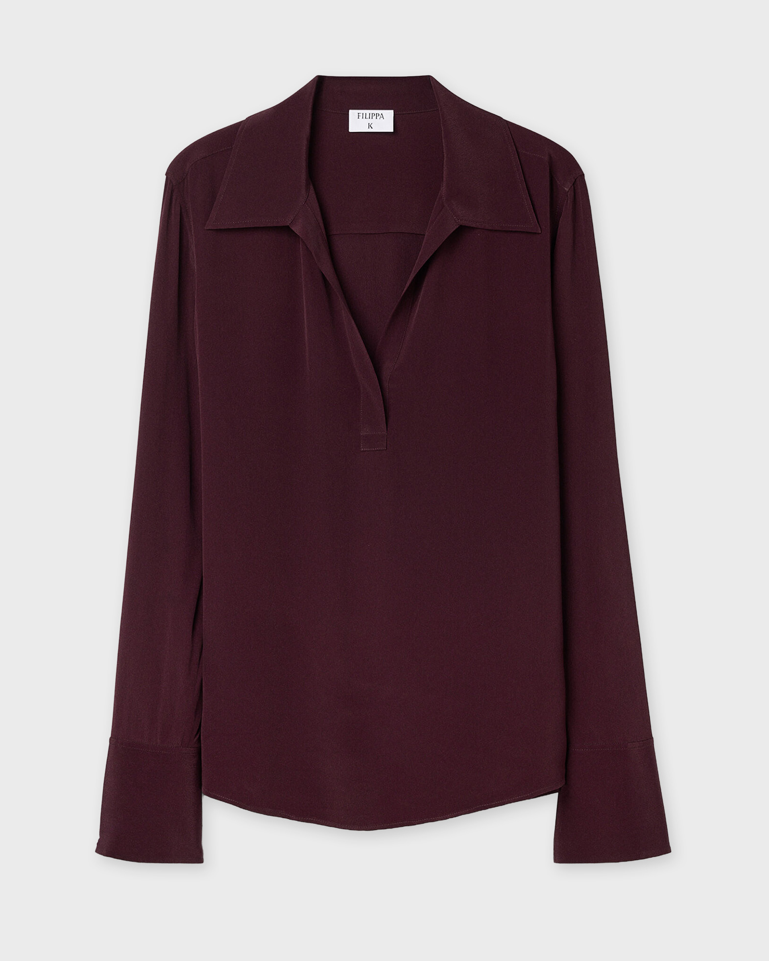 Filippa K Blouse Half Placket Burgundy