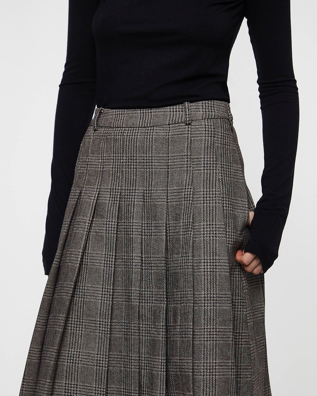 Self-Portrait Skirtl Midi Check Pleated Brun UK 14 (EUR 42)