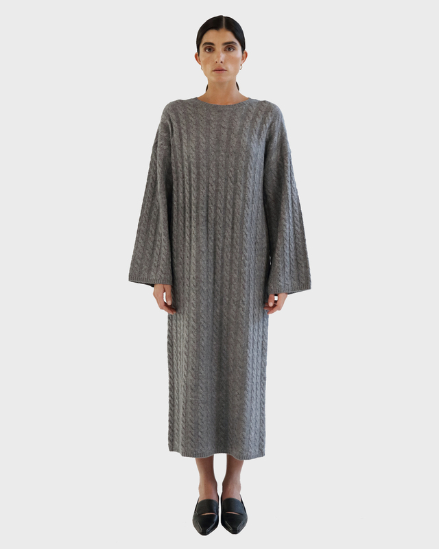 Almada Label  Dress Noma Cable Knit Grå L