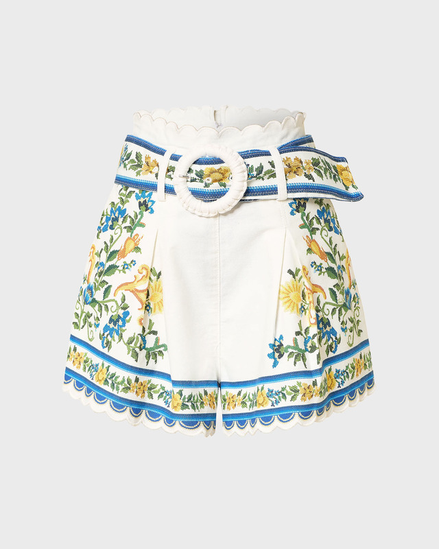 FARM Rio Shorts Emily Floral Tapestry Offwhite 25