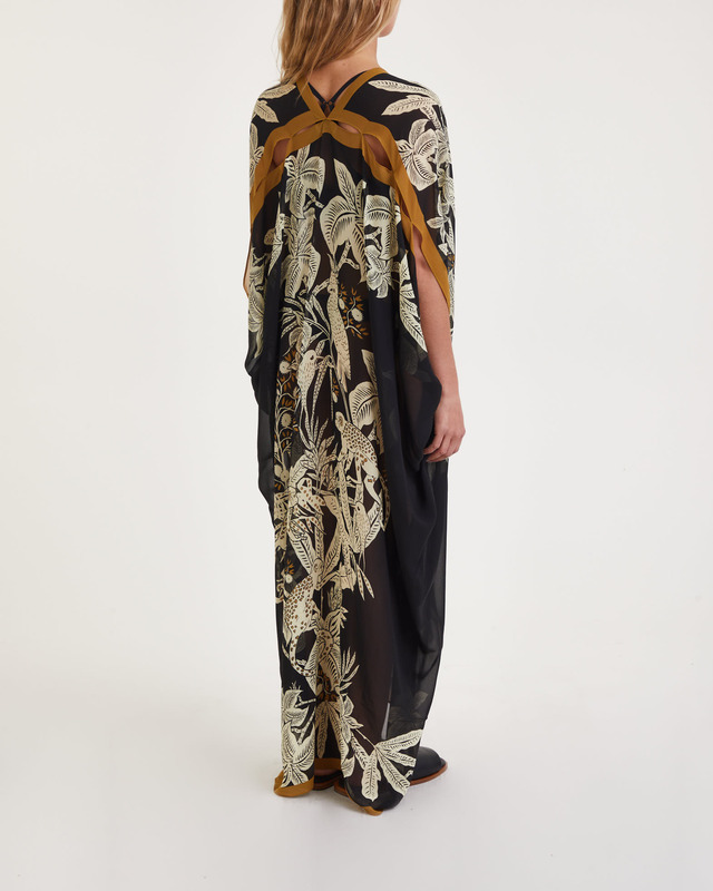 Rodebjer Klänning Kaftan Agave Jungle Svart/beige  ONESIZE