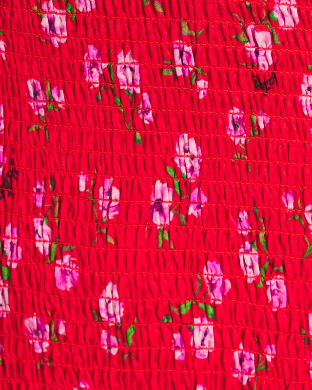 ROTATE Birger Christensen Klänning Printed Puff Sleeve Röd 42