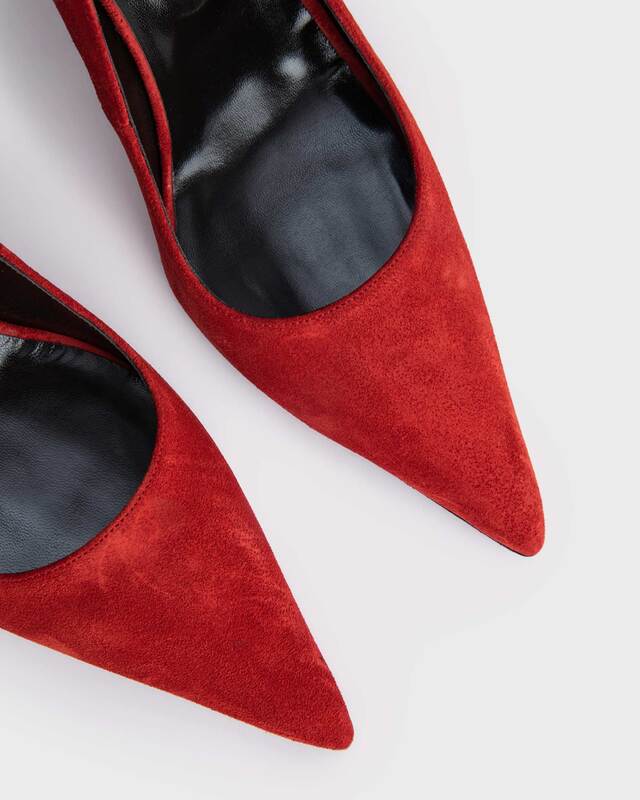 By Far Pumps Viva Pomodoro Suede Leather Red EUR 41