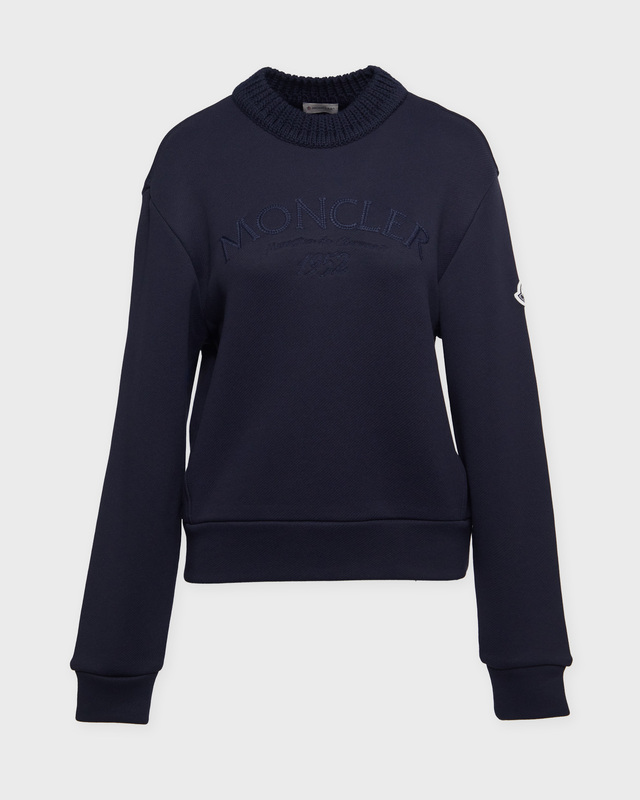 Moncler Sweatshirt Logo Relaxed Navy XS